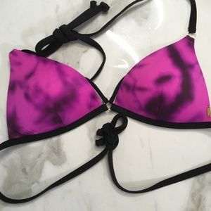 Pink, padded , size s, fustian/black tie dye bikini top